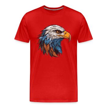 Portrait d’aigle - T-shirt bio Premium Homme - rouge - Devant - Damien (186cm)
