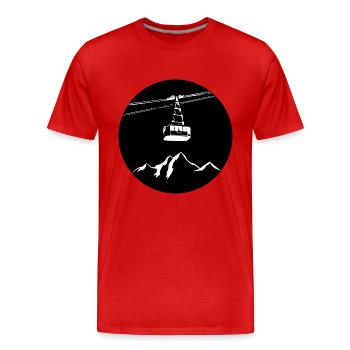 Montagne avec gondole blanche - T-shirt bio Premium Homme - rouge - Devant - Damien (186cm)