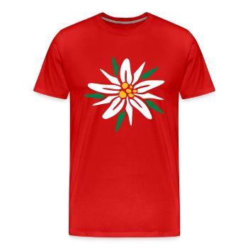 Edelweiss - T-shirt bio Premium Homme - rouge - Devant - Damien (186cm)