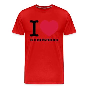 I love Kreuzberg - Männer Premium Bio T-Shirt - Rot - Vorne - Damien (186cm)