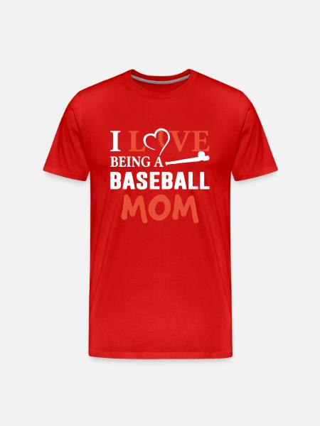 I Love Being Baseball Mom - Men's Premium Organic T-Shirt - red