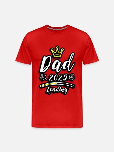 Dad 2025 Loading Papa Baby - Men's Premium Organic T-Shirt - red