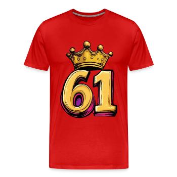61 Couronne de chiffres - T-shirt bio Premium Homme - rouge - Devant - Damien (186cm)