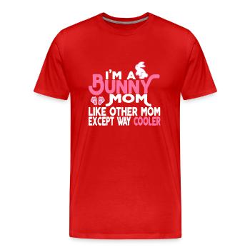 Bunny Mom Is Cooler - Men's Premium Organic T-Shirt - red - Front - Damien (186cm)