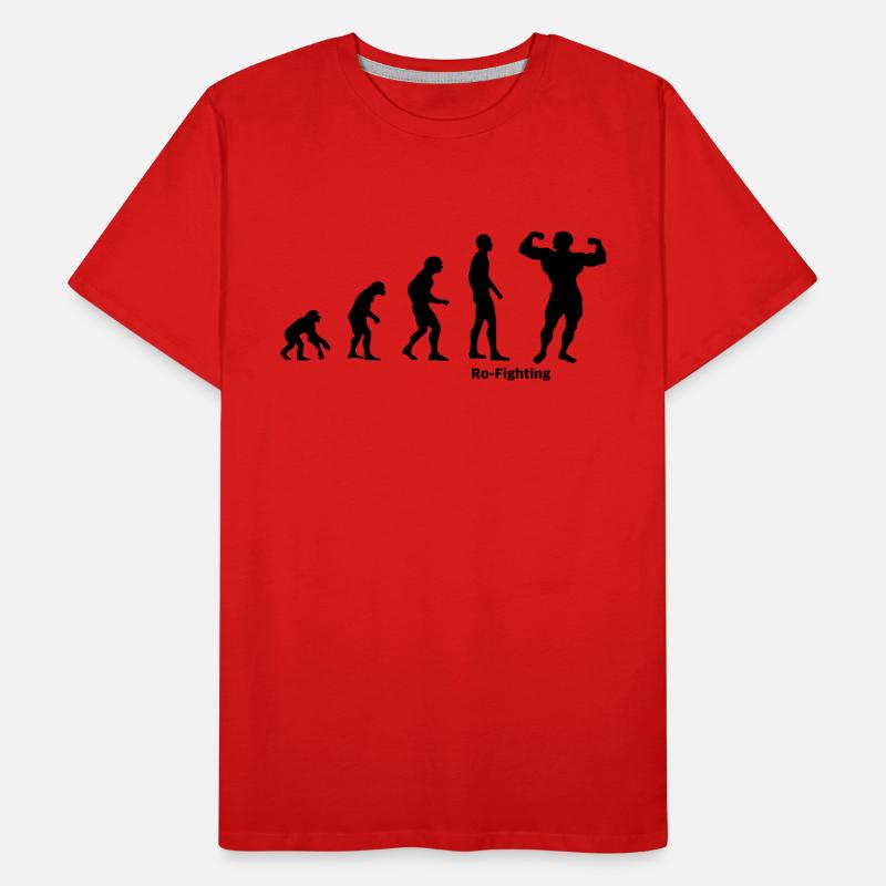 Evolution Bodybuilding Bodybuilder Geschenk Männer Premium Bio T-Shirt
