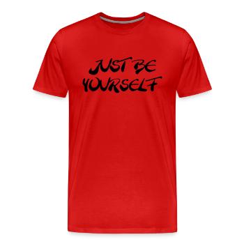 Just be yourself - Men's Premium Organic T-Shirt - red - Front - Damien (186cm)