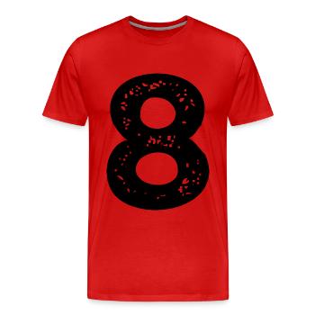 8 number jersey - Men's Premium Organic T-Shirt - red - Front - Damien (186cm)