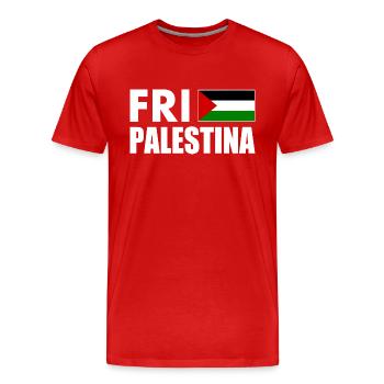 Fri palestina - Men's Premium Organic T-Shirt - red - Front - Damien (186cm)