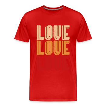 Amour amour amour - T-shirt bio Premium Homme - rouge - Devant - Damien (186cm)