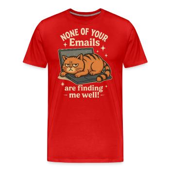 chat sur l’e-mail de l’ordinateur portable disant - T-shirt bio Premium Homme - rouge - Devant - Damien (186cm)