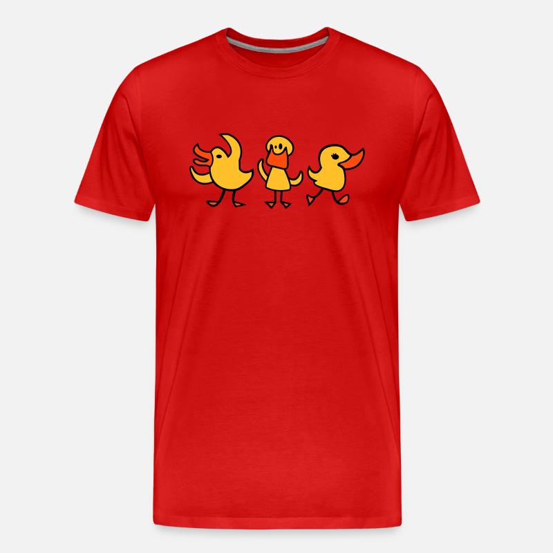 3 canards - T-shirt bio Premium Homme - rouge