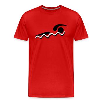 Schwimmen - Männer Premium Bio T-Shirt - Rot - Vorne - Damien (186cm)