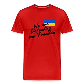 We are defending our freedom - Men's Premium Organic T-Shirt - red - Front - Damien (186cm)