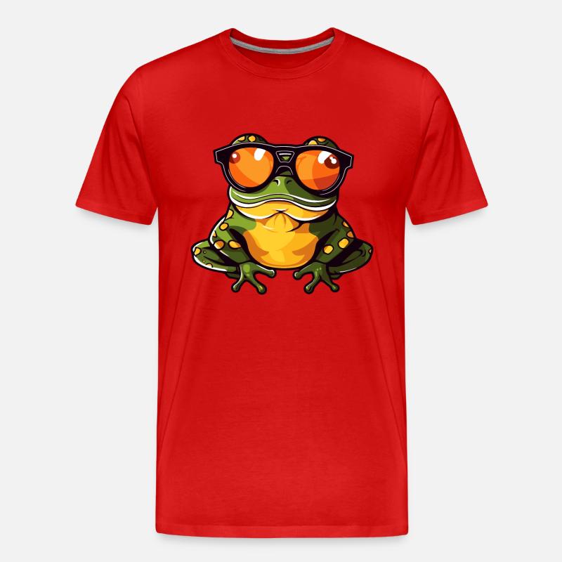 Frosch Lustig Cool - Männer Premium Bio T-Shirt - Rot