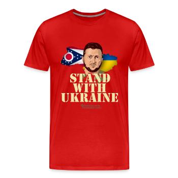 Ukraine Ohio - T-shirt bio Premium Homme - rouge - Devant - Damien (186cm)