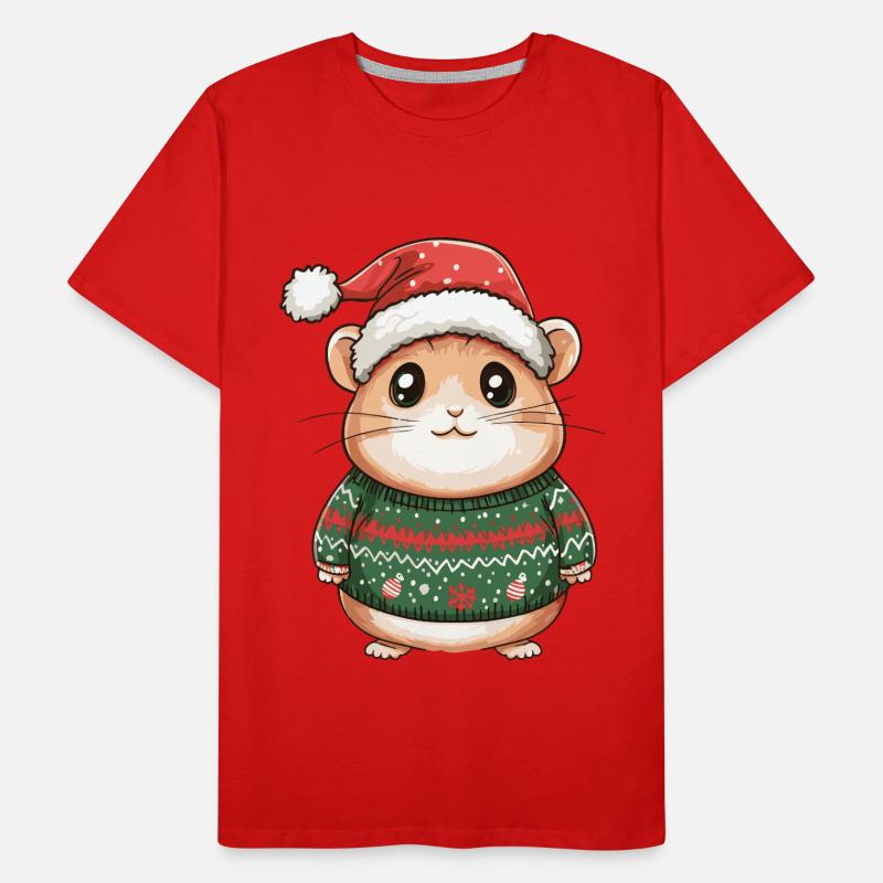Hamster Weihnachten Comic Männer Premium Bio T-Shirt