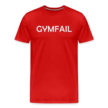 Gymfail - Männer Premium Bio T-Shirt - Rot - Vorne - Damien (186cm)