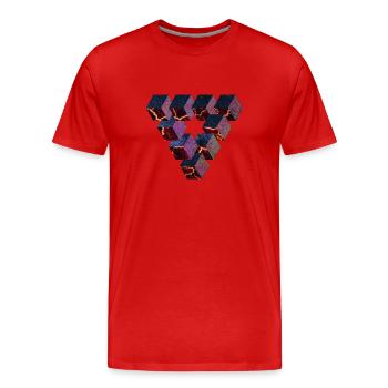 triangle Geo - T-shirt bio Premium Homme - rouge - Devant - Damien (186cm)