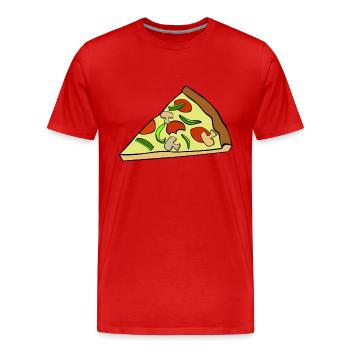Pizza Pizza slice - Men's Premium Organic T-Shirt - red - Front - Damien (186cm)