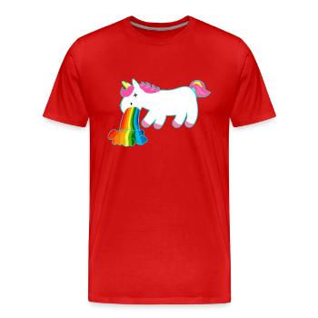 Unicorn Unicorn - Men's Premium Organic T-Shirt - red - Front - Damien (186cm)