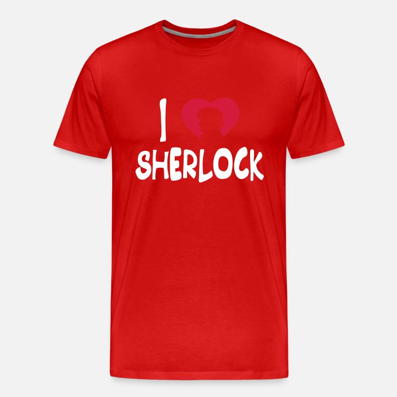 ich liebe sherlock - Männer Premium Bio T-Shirt - Rot