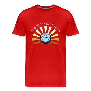 20 naturel - T-shirt bio Premium Homme - rouge - Devant - Damien (186cm)