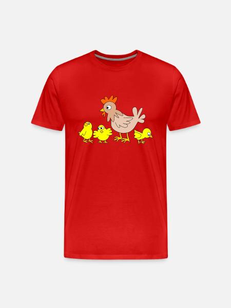 Chicken - Men's Premium Organic T-Shirt - red