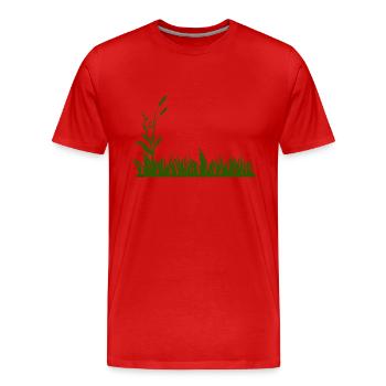 Grass - Men's Premium Organic T-Shirt - red - Front - Damien (186cm)