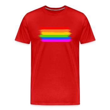 Regenbogen Regenbogenfahne - Männer Premium Bio T-Shirt - Rot - Vorne - Damien (186cm)