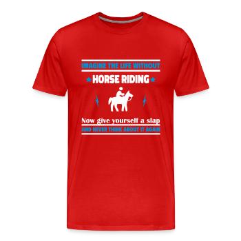 Imaginez une vie sans rouler - T-shirt bio Premium Homme - rouge - Devant - Damien (186cm)