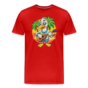 Lunettes de soleil Funny Swan Summer Beach Hawaïen - T-shirt bio Premium Homme - rouge - Devant - Damien (186cm)
