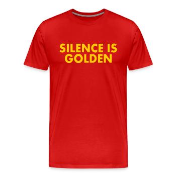 Silence is golden - Männer Premium Bio T-Shirt - Rot - Vorne - Damien (186cm)