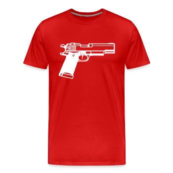 Pistolet - T-shirt bio Premium Homme - rouge - Devant - Damien (186cm)