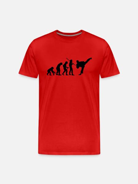 Evolution Karate/Taek Won Do - Männer Premium Bio T-Shirt - Rot