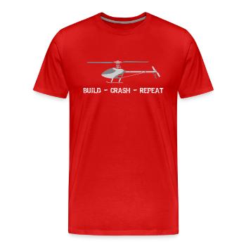 Build Crash Repeat RC Helicopter Heli Model Inge - Men's Premium Organic T-Shirt - red - Front - Damien (186cm)