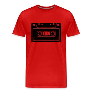 Kassette - Männer Premium Bio T-Shirt - Rot - Vorne - Damien (186cm)