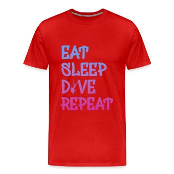 dive, diver, scuba diving, tauchen - Männer Premium Bio T-Shirt - Rot - Vorne - Damien (186cm)