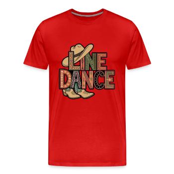 Line Dance mein Hobby - meine Passion - mein Ding - Männer Premium Bio T-Shirt - Rot - Vorne - Damien (186cm)