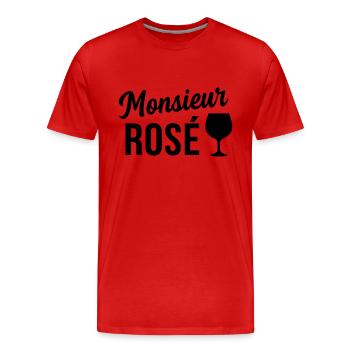 Monsieur Rosé Humour Drôles Noël - T-shirt bio Premium Homme - rouge - Devant - Damien (186cm)