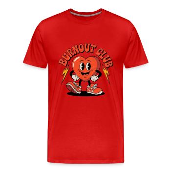 Burnout Club Santé cardiaque Cœur rieur - T-shirt bio Premium Homme - rouge - Devant - Damien (186cm)