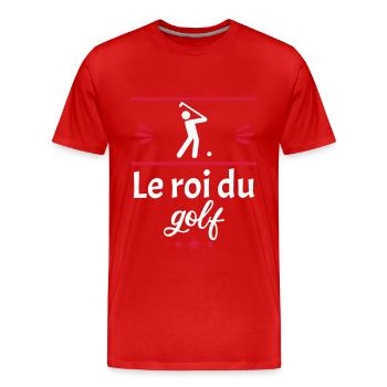 le roi du golf, cadeau golfeur - T-shirt bio Premium Homme - rouge - Devant - Damien (186cm)
