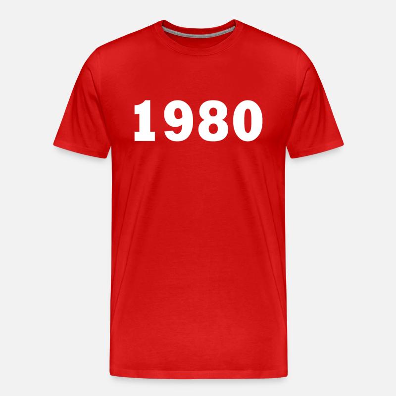 1980 - Männer Premium Bio T-Shirt - Rot