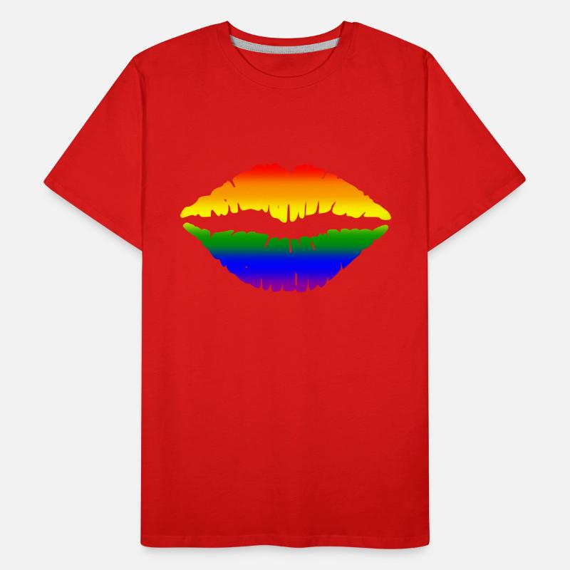 Rainbow Lips Men's Premium Organic T-Shirt