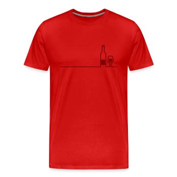Wine Bottle Glass Wein Weinflasche Weinglas - Männer Premium Bio T-Shirt - Rot - Vorne - Damien (186cm)