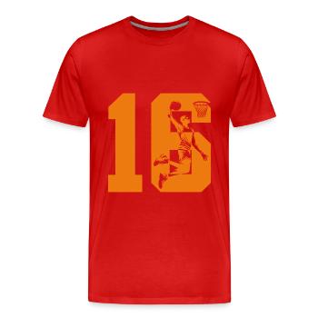 NUMBER 16 BASKETBALL 16TH BIRTHDAY - Men's Premium Organic T-Shirt - red - Front - Damien (186cm)