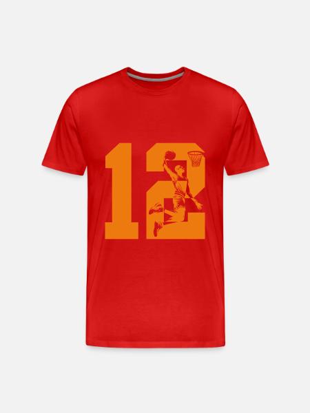 NUMBER 12 BASKETBALL 12TH BIRTHDAY - Men's Premium Organic T-Shirt - red