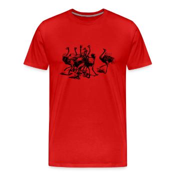 Strauß - Männer Premium Bio T-Shirt - Rot - Vorne - Damien (186cm)