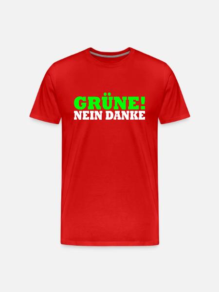 Grüne Nein Danke - Männer Premium Bio T-Shirt - Rot