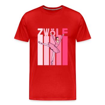 12.Geburtstag Mädchen Pink Ballerina Retro Style - Männer Premium Bio T-Shirt - Rot - Vorne - Damien (186cm)