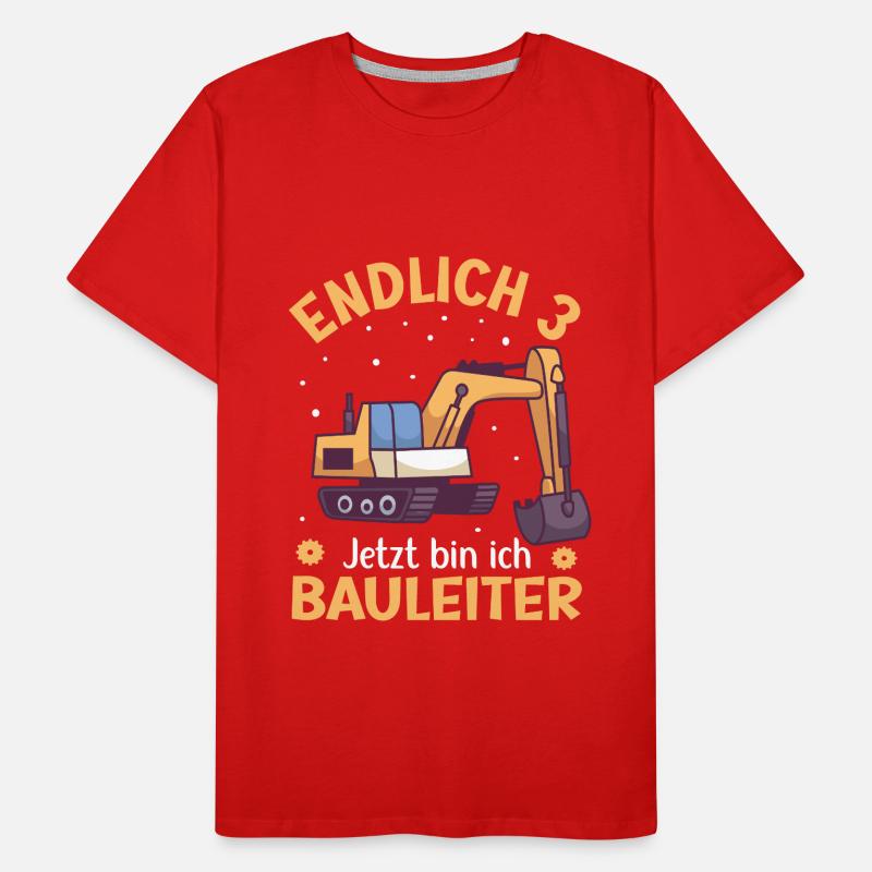 3. Geburtstag Junge Bagger Design Endlich 3 Männer Premium Bio T-Shirt